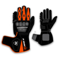 MarkX Bikers Full Finger Leather Gloves Anti-Slip Shock-Absorbing Leather Gloves For Men & Women