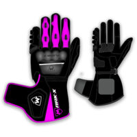 MarkX Bikers Full Finger Leather Gloves Anti-Slip Shock-Absorbing Leather Gloves For Men & Women