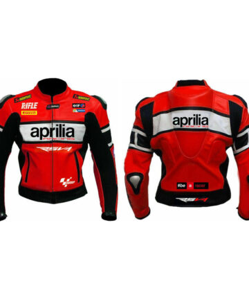 Aprilia Giacomo Agostini Racer Leather Motorcycle Jacket