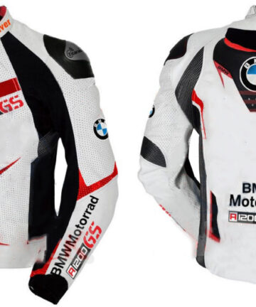 BMW Giacomo Agostini Racer Leather Motorcycle Jacket