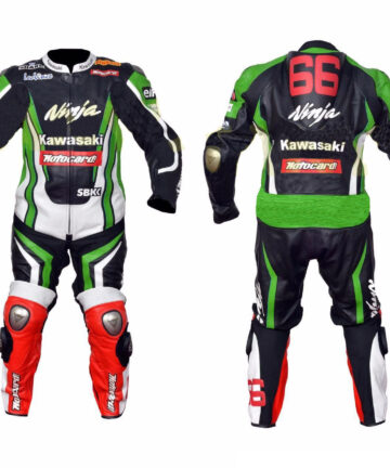 Kawasaki Racing Motorcycle Riding Leather Suit