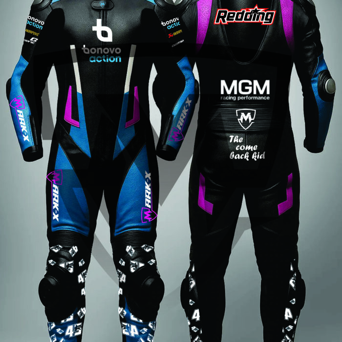 MarkX MotoGP Leather Racing Suit for Men CE Armor Motorcycle Sports Riding Gear