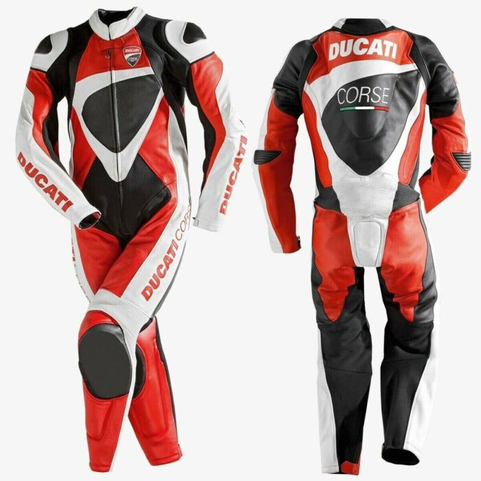 Ducati Sports Bike Racing Leather Suit with Armor