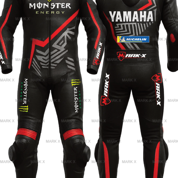MarkX Yamaha MotoGP Leather Racing Suit for Men CE Armor Motorcycle Sports Riding Gear