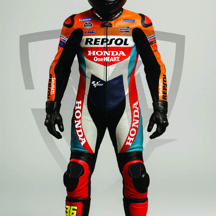 MarkX Luca Marini Honda Repsol MotoGP Leather Racing Suit for Men CE Armor Motorcycle Sports Riding Gear