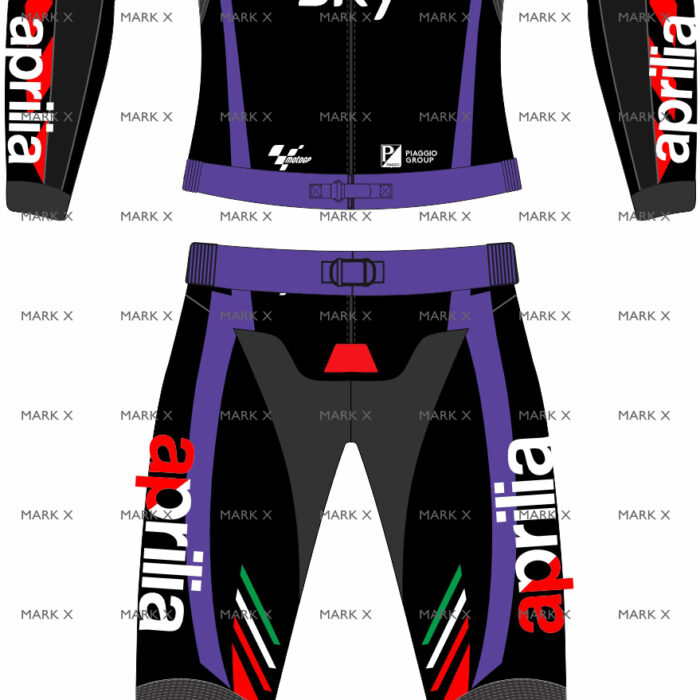 Aprilia Motorsport Inspired Leather Racing Track Suit CE Approved