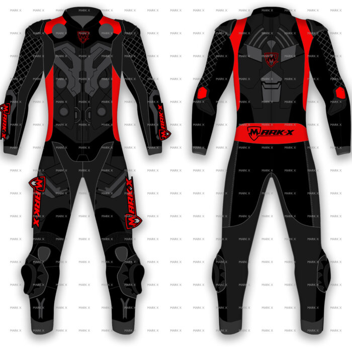 MarkX MotoGP Leather Racing Suit for Men CE Armor Motorcycle Sports Riding Gear
