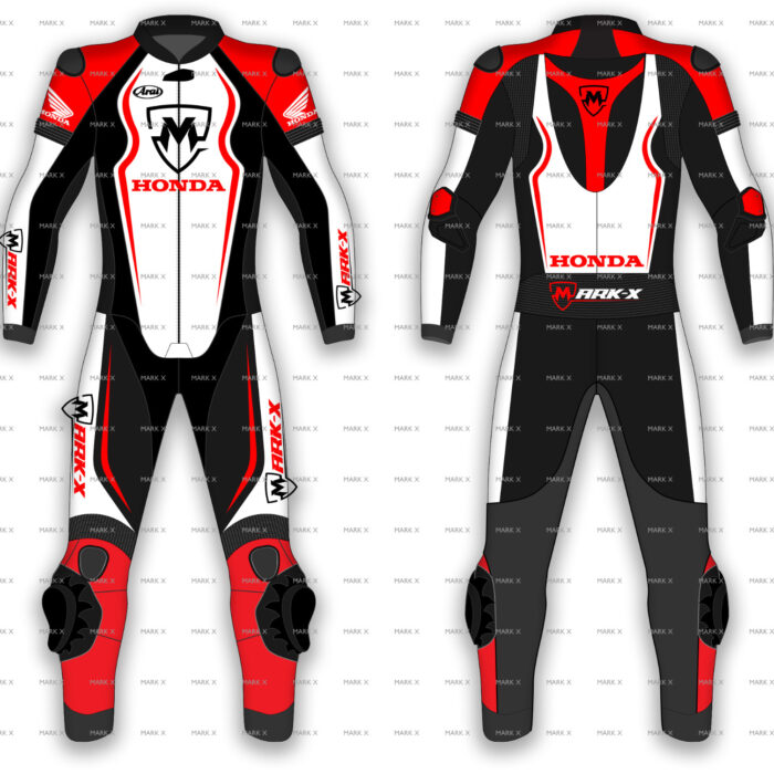 MarkX MotoGP Leather Racing Suit for Men CE Armor Motorcycle Sports Riding Gear