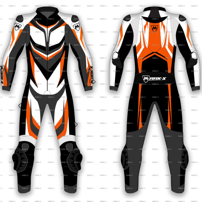 MarkX MotoGP Leather Racing Suit for Men CE Armor Motorcycle Sports Riding Gear