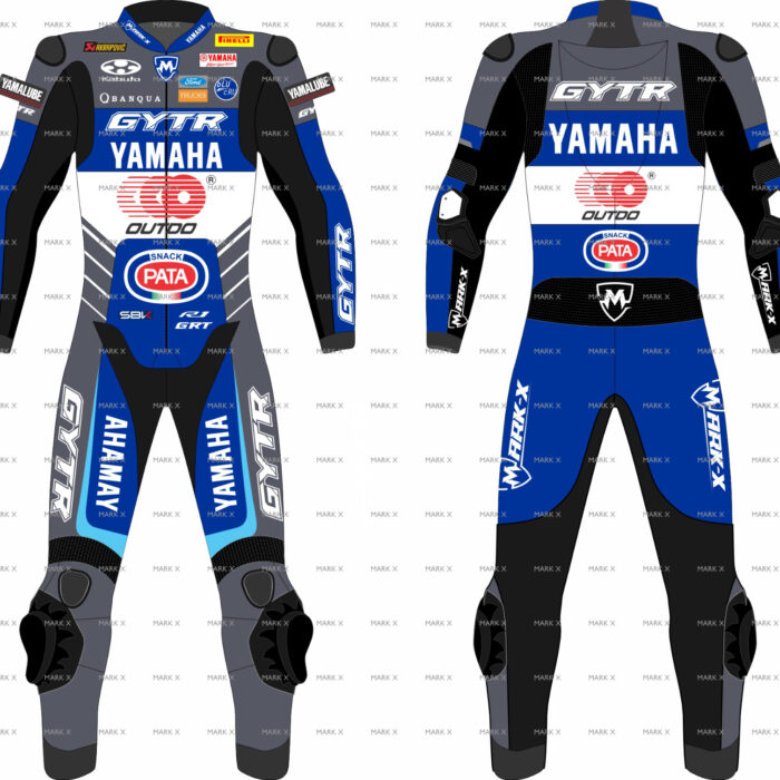 MarkX Yamaha Premium Leather Racing Suit With Armor Protection