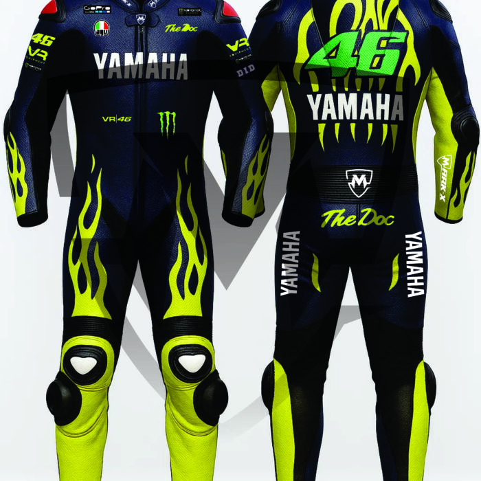 MarkX Valentino Rossi 46 MotoGP Leather Racing Suit for Men CE Armor Motorcycle Sports Riding Gear